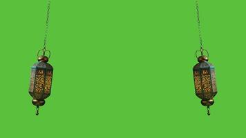 AI generated Ramadan Lantern Loop With Green Screen video