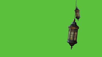 ai generato Ramadan lanterna ciclo continuo con verde schermo video