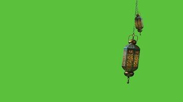 AI generated Ramadan Lantern Loop With Green Screen video