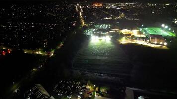 High Angle View of Illuminated Central Welwyn Garden City of England Great Britain at Night. March 1st, 2024 video