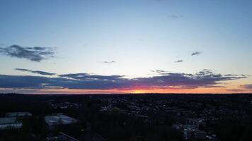 Aerial View of Illuminated Central Watford City of England UK at Night. March 3rd, 2024 video