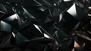 ai genererad abstrakt 3d tolkning av kaotisk låg poly form. trogen bakgrund design. abstrakt svart kristall bakgrund, ai genererad video