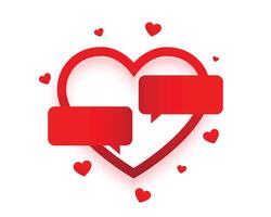 corazón con charla caja para amor mensaje san valentin día tarjeta vector