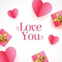 love you social media valentines day card design vector