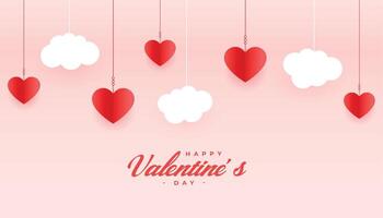 happy valentines day greeting card in paper style design vector