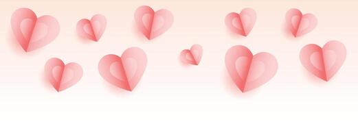 hearts greeting for valentines day in paper style vector