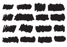 Set of vector brush strokes, abstract brush, sketch and various shapes. Collection of different hand drawn graphic elements.