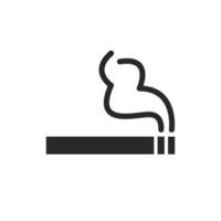 cigarrillo fumar símbolo glifo icono aislado vector ilustración