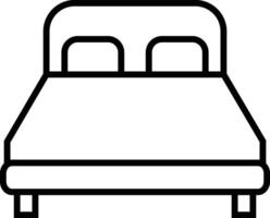 Bed icon in line style. isolated on sign, symbol of furniture use for sleep night in hotel, hospital and home Accommodation double bed vector for apps and website