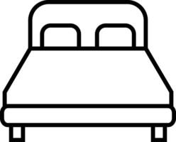 Bed icon in line style. isolated on sign, symbol of furniture use for sleep night in hotel, hospital and home Accommodation double bed vector for apps and website