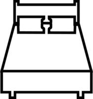 Bed icon in line style. isolated on sign, symbol of furniture use for sleep night in hotel, hospital and home Accommodation double bed vector for apps and website