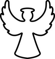 Angels with wings icon in line style. isolated on spread, Christmas angel icon Holy angel sign for mobile concept and website design. Symbol, graphics logo Vector