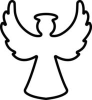 Angels with wings icon in line style. isolated on spread, Christmas angel icon Holy angel sign for mobile concept and website design. Symbol, graphics logo Vector