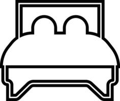 Bed icon in line style. isolated on sign, symbol of furniture use for sleep night in hotel, hospital and home Accommodation double bed vector for apps and website