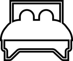 Bed icon in line style. isolated on sign, symbol of furniture use for sleep night in hotel, hospital and home Accommodation double bed vector for apps and website