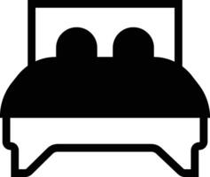 Bed icon in flat style. isolated on sign, symbol of furniture use for sleep night in hotel, hospital and home Accommodation double bed vector for apps and website