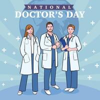 Vector banner of National Doctors Day. International holiday, congratulations.