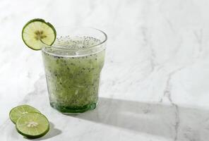 Es Timun Serut, Indonesian Refreshment Drink Made from Shredded Cucumber and Lime photo