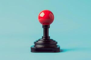 AI generated Vintage joystick on a solid background photo