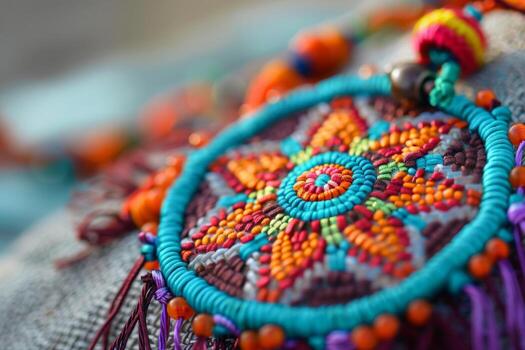 AI generated Vibrant Handcrafted Mosaic A Close-Up Exploration photo