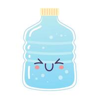 Buckle, water bottle character, h2o, for drinking soda vector illustration