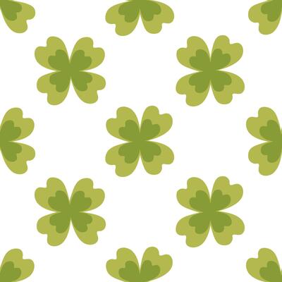 St. patrick's day seamless pattern, clover and gold coins. vector illustration