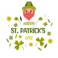 happy st patrick's day, print, sublimation greeting for t-shirt, greeting card, sticker. vector illustration