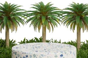 Modern Minimal Podium Palm Green Natural Tropical Wild Concept Abstract Background 3d Render photo