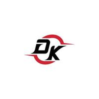 DK initial esport or gaming team inspirational concept ideas vector