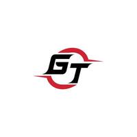 GT initial esport or gaming team inspirational concept ideas vector