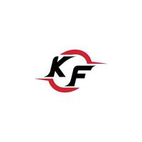 KF initial esport or gaming team inspirational concept ideas vector
