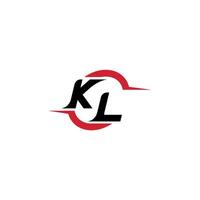 KL initial esport or gaming team inspirational concept ideas vector
