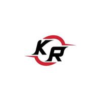 KR initial esport or gaming team inspirational concept ideas vector