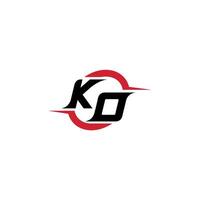 KO initial esport or gaming team inspirational concept ideas vector