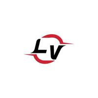 LV initial esport or gaming team inspirational concept ideas vector