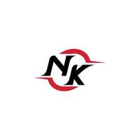 NK initial esport or gaming team inspirational concept ideas vector