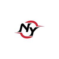 NY initial esport or gaming team inspirational concept ideas vector