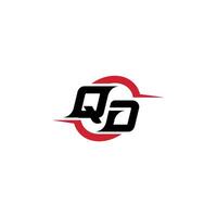 QD initial esport or gaming team inspirational concept ideas vector