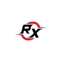 RX initial esport or gaming team inspirational concept ideas vector