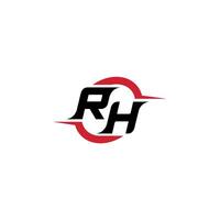 RH initial esport or gaming team inspirational concept ideas vector