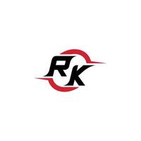 RK initial esport or gaming team inspirational concept ideas vector