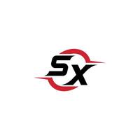 SX initial esport or gaming team inspirational concept ideas vector