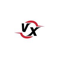 VX initial esport or gaming team inspirational concept ideas vector