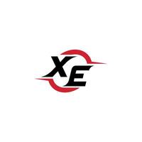 XE initial esport or gaming team inspirational concept ideas vector