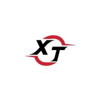 XT initial esport or gaming team inspirational concept ideas vector