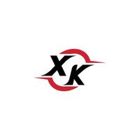 XK initial esport or gaming team inspirational concept ideas vector