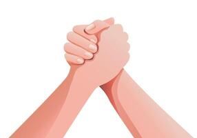 Hands holding hand for unity vector illustration