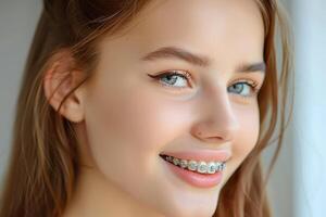 AI generated The concept of orthodontic dental care photo