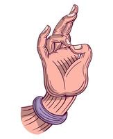 buddha hand meditation gesture vector