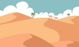 desert sand dunes landscape background vector